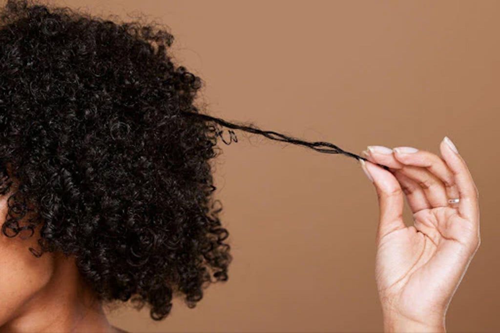 Woman with full curly hair